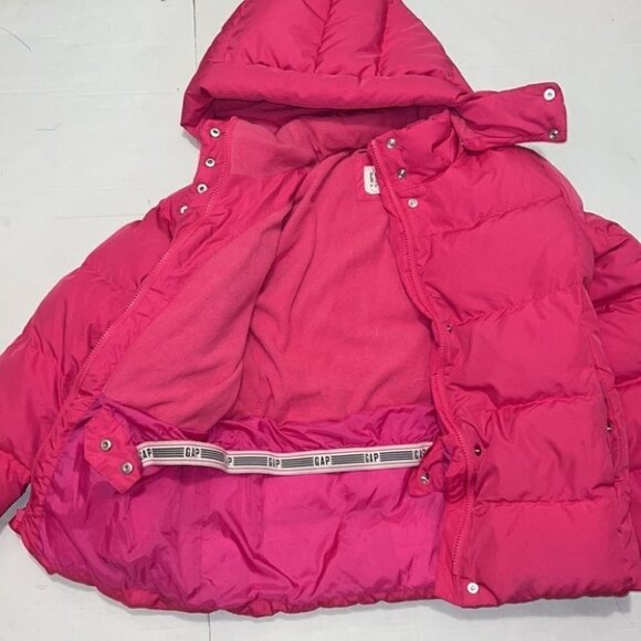 Gap kids bright pink down filled puffer winter coat size XL - Picture 9 of 14